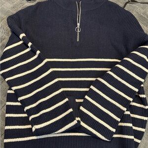 Navy and White Striped women’s  Sweater